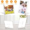 4Pcs Acrylic Photo Frames 5x7In Photo Display Vertically Horizontally Free Standing Desktop Picture Frame High Definition Magnetic Frameless Photo Hol