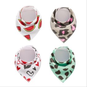 4pcs Lot Bibs Burp Cloth Print Arrow Wave Triangle Baby Bibs Cotton Bandana Accessories (Option: 19)
