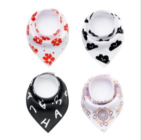 4pcs Lot Bibs Burp Cloth Print Arrow Wave Triangle Baby Bibs Cotton Bandana Accessories (Option: 2)