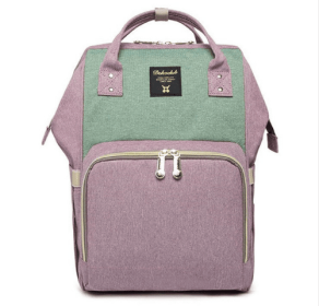 Mummy bag multi-function large capacity maternal and child package pregnant women bag mother backpack (Option: Purple green)