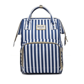 Mummy bag multi-function large capacity maternal and child package pregnant women bag mother backpack (Option: Blue and white)