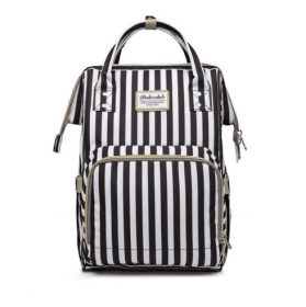 Mummy bag multi-function large capacity maternal and child package pregnant women bag mother backpack (Option: Black and white)