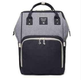 Mummy bag multi-function large capacity maternal and child package pregnant women bag mother backpack (Option: Black gray)