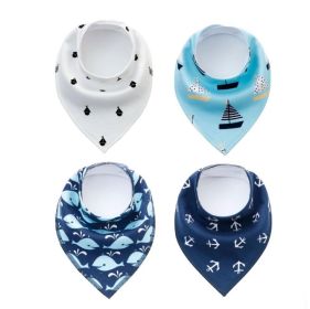 4pcs Lot Bibs Burp Cloth Print Arrow Wave Triangle Baby Bibs Cotton Bandana Accessories (Option: 9)