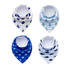4pcs Lot Bibs Burp Cloth Print Arrow Wave Triangle Baby Bibs Cotton Bandana Accessories (Option: 15)