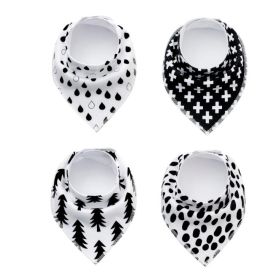 4pcs Lot Bibs Burp Cloth Print Arrow Wave Triangle Baby Bibs Cotton Bandana Accessories (Option: 11)