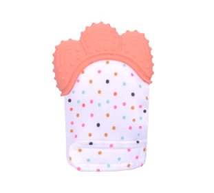 Baby teether baby anti-bite silicone molar gloves children's sound toys (Option: Orange-Q1pcs)