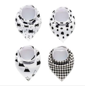 4pcs Lot Bibs Burp Cloth Print Arrow Wave Triangle Baby Bibs Cotton Bandana Accessories (Option: 14)
