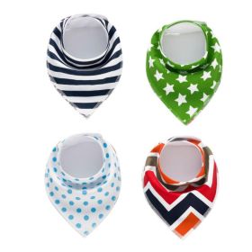 4pcs Lot Bibs Burp Cloth Print Arrow Wave Triangle Baby Bibs Cotton Bandana Accessories (Option: 28)