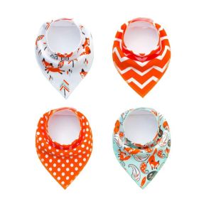4pcs Lot Bibs Burp Cloth Print Arrow Wave Triangle Baby Bibs Cotton Bandana Accessories (Option: 6)