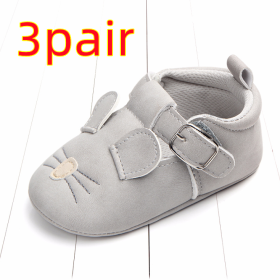 Spring and autumn cartoon animal baby shoes matte leather non-slip soft bottom baby shoes wholesale 0884 (Option: Mouse A 3pair-11CM)